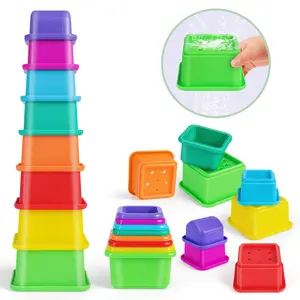 Colorful Stacking Tower Toy Set, Counting Learning Stacking Game Toy, Educational Fun Toy for Kids, Birthday Gift