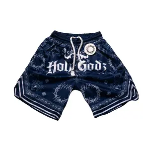 HOLY GODZ UNITY BANDANA SHORTS—BLUE White