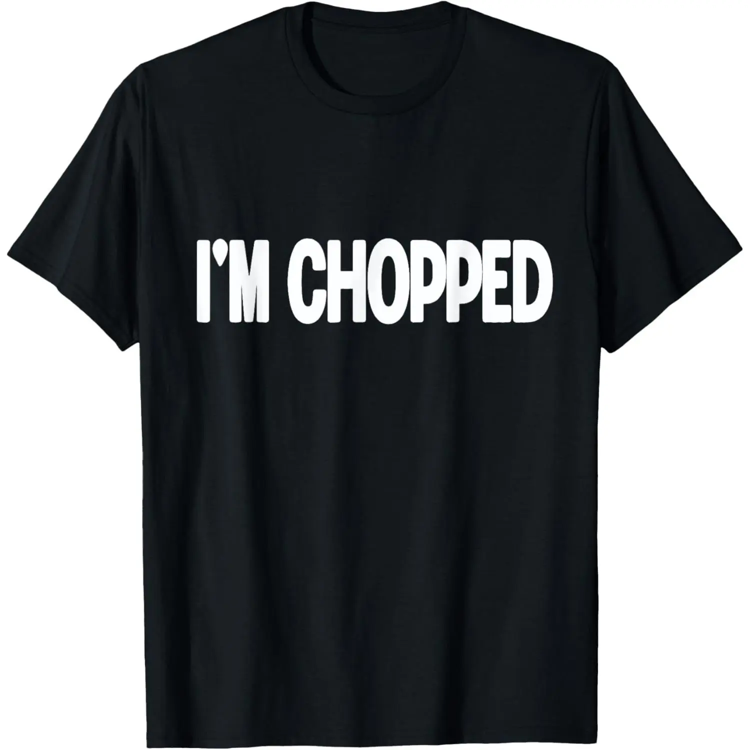 Women's Short-Sleeve Round Neck Cotton Streetwear T-Shirt with Chopped Meme Print (Unisex Top), Tshirt