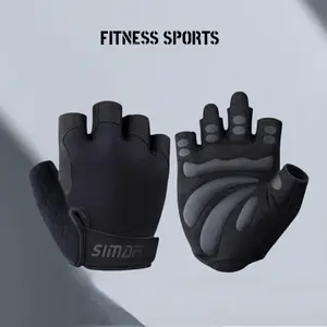 Breathable Half-Finger Gym Gloves, Adjustable Wrist Strap Fitness Gloves, Non-Slip Palm Protection Gloves for Weightlifting, Cycling and Daily Exercise