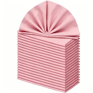 20 Pack Three Color Polyester Napkins, 12/14/17 Inch Multi-Size, Washable Reusable Durable, Hotel Restaurant Party Wedding Holiday Celebrations