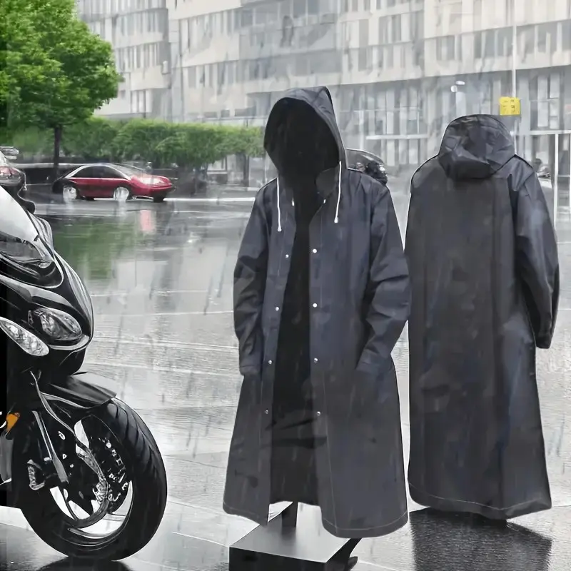 Waterproof Motorcycle Raincoat with Hood, Long Rainproof Raincoat for Outdoor Activities, Rainy Day, Universal Motorcycle Clothing for Men & Women Use