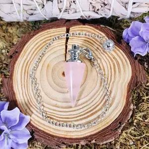 Rose Quartz Crystal Fancy Pendulum for Love and Protection
