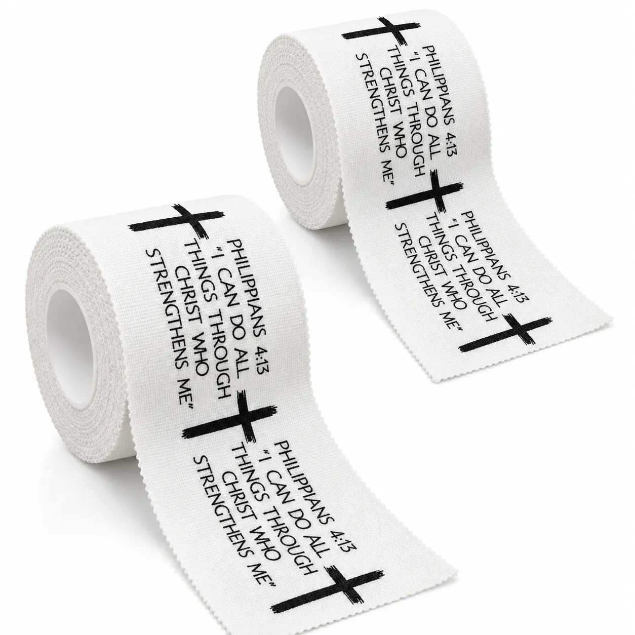 2 Pack Christian Cross Athletic Tape - Breathable Durable Cotton Sports Tape 2in x 23ft - Easy Tear for Wrist, Ankle, Football, Soccer, Gymnastics & Climbing