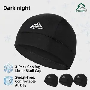 Men's 3-Pack Universal Adult Cooling Skull Cap, Breathable Mesh Quick-Dry Helmet Liner, Lightweight Sweat-Wicking Beanie for Cycling, Running, Great Gifts for Outdoor Sports Enthusiasts