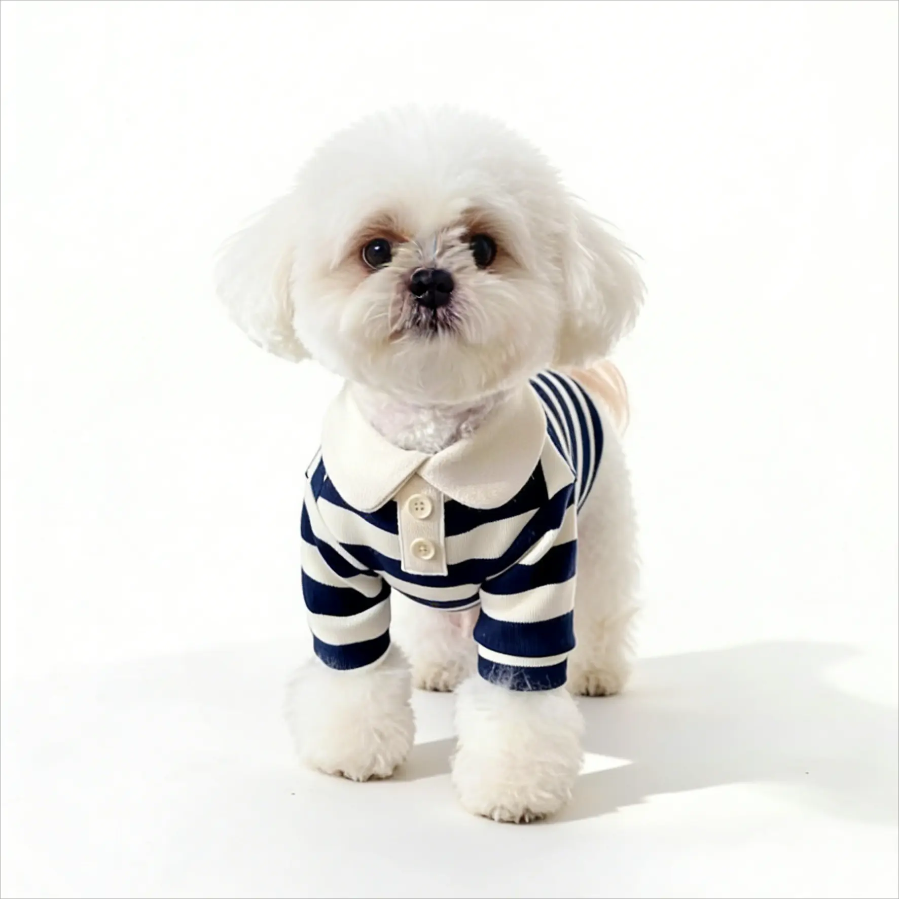 Cute Dog Clothes Boy Dog Polo Shirt for Small Medium Dogs - Summer Male Puppy T Shirts for Yorkie Poodle Shih Tzu Dachshund Kittens, Striped Collared Pet Doggie Designer Outfits Blue