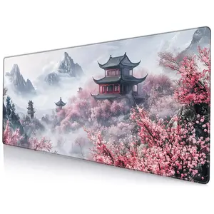 Cherry Blossom Pattern Extended Mouse Pad, 1 Count Rectangle Large Gaming Mouse Pad, Non-slip Personalized Mouse Pad for Home Office Desk