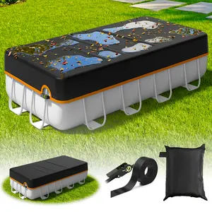 Rectangular   for Above-Ground  with Heavy-Duty Metal Latches Secure Fastening 7X10ft to 14X28ft Multiple Sizes way Outdoor Swimming Large Pool
