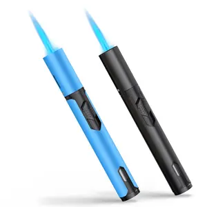 ISUNMEA Torch Lighters 2 Pack Adjustable Jet Flame Butane Lighter, Refillable Gas Torch Lighter for Candles Grill BBQ Fireplaces Camping (Butane Not Included)