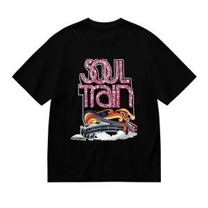 1pc Women's Oversized 1970s Retro Soul Train T-Shirt - Vintage Disco Party Outfit with 70s Music Icons (Soul Train Logo & 707/711/712/714/716 Design) - Soft Casual Top for 70s Theme Costume Parties