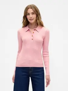 Ribbed Polo T-Shirt