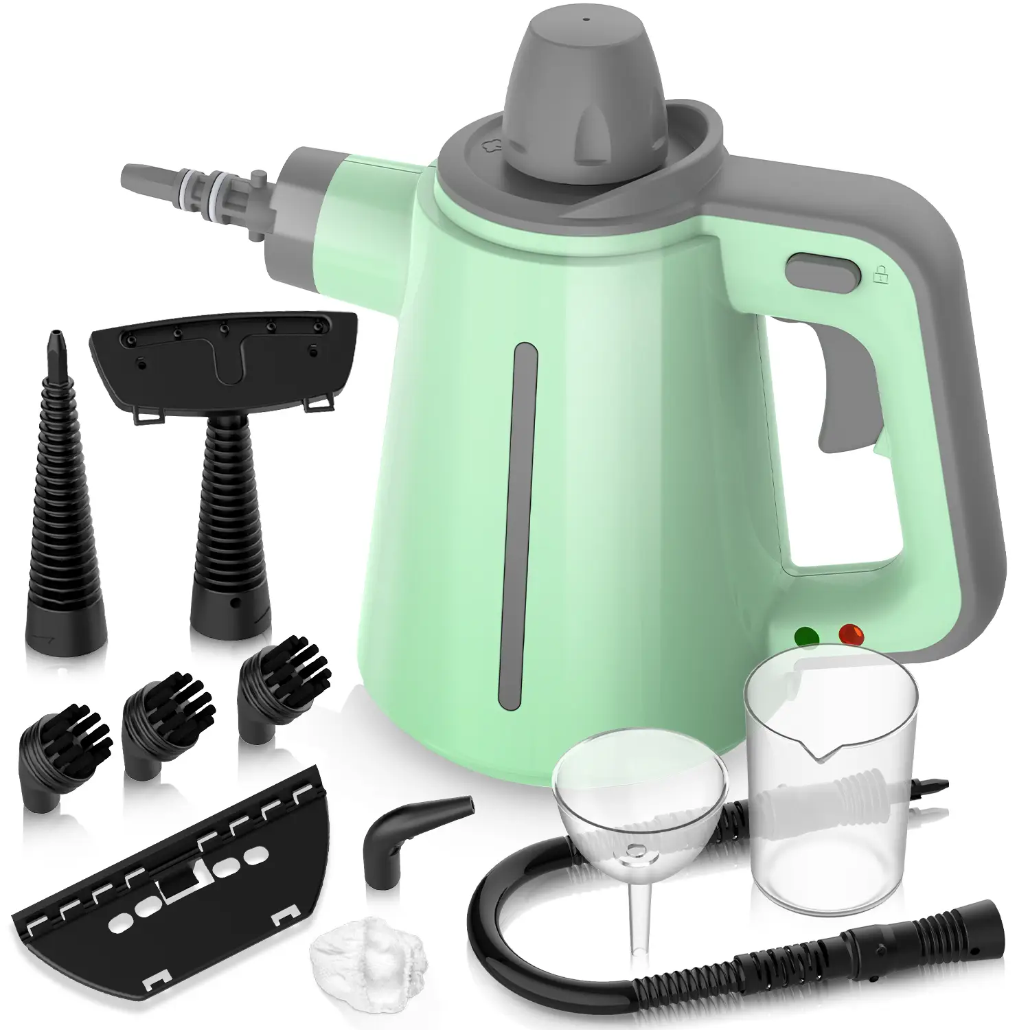 1300W Handheld Steam Cleaner, Pressurized Multi-Surface Steam Cleaner for Home Use with 10pcs Tools and Safety Lock to Remove Grime, Grease, Steamer (