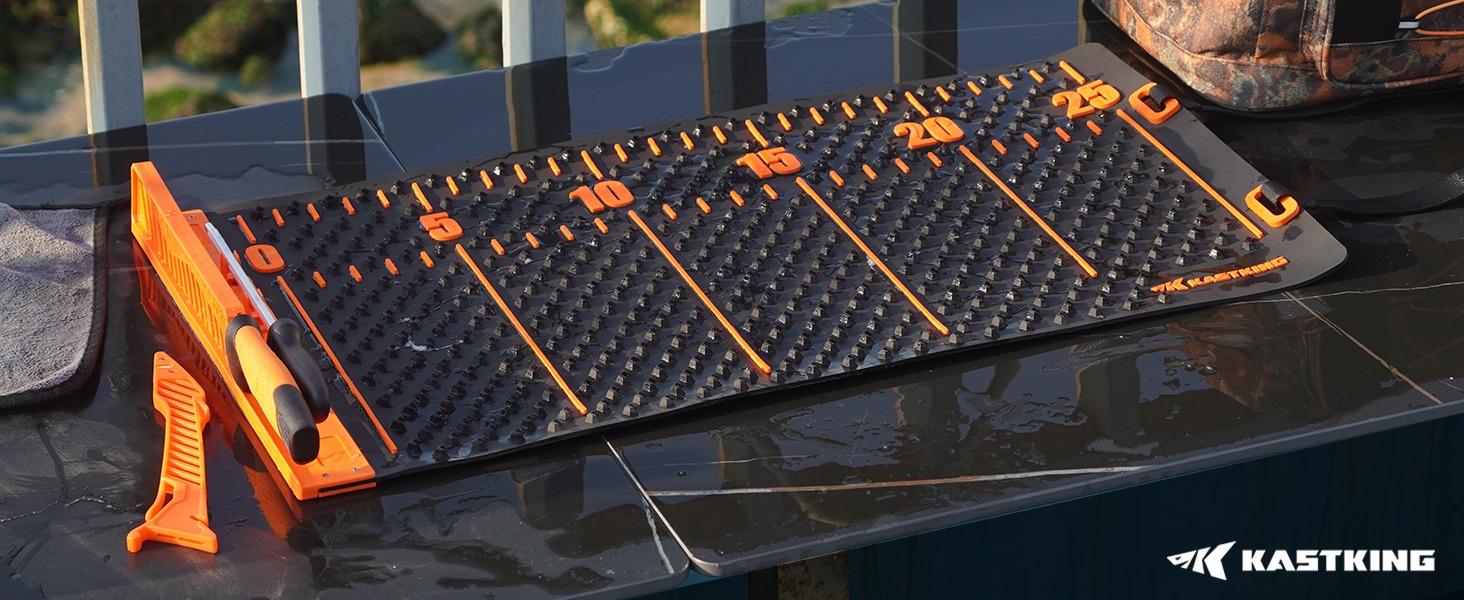 KastKing EZ Fillet Mat & Knife Set – Anti-Slip, Extra-Large Fish Cutting Board with Built-in Ruler, Sharp Knife Included, Easy Clean & Portable, Essential for Fishing Enthusiasts