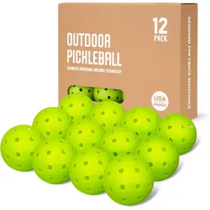 Pickleball Balls, Outdoor Pickleballs USAPA Approved,  Durability Pickle Ball with Roto-Molded & Seamless Design, 40 Holes Green Pickleballs for Beginners Professionals