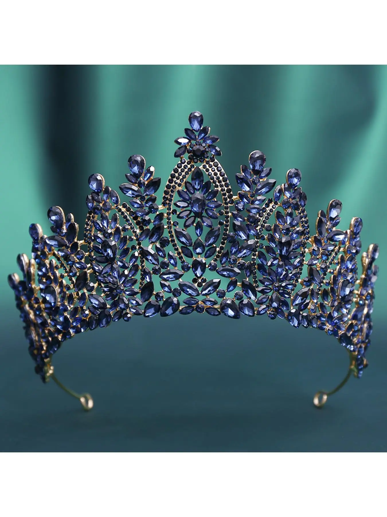 Baroque European and American beauty pageant bridal crown tiara alloy crystal wedding headband hair accessories crown Bridal Accessory
