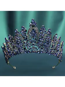 Baroque European and American beauty pageant bridal crown tiara alloy crystal wedding headband hair accessories crown