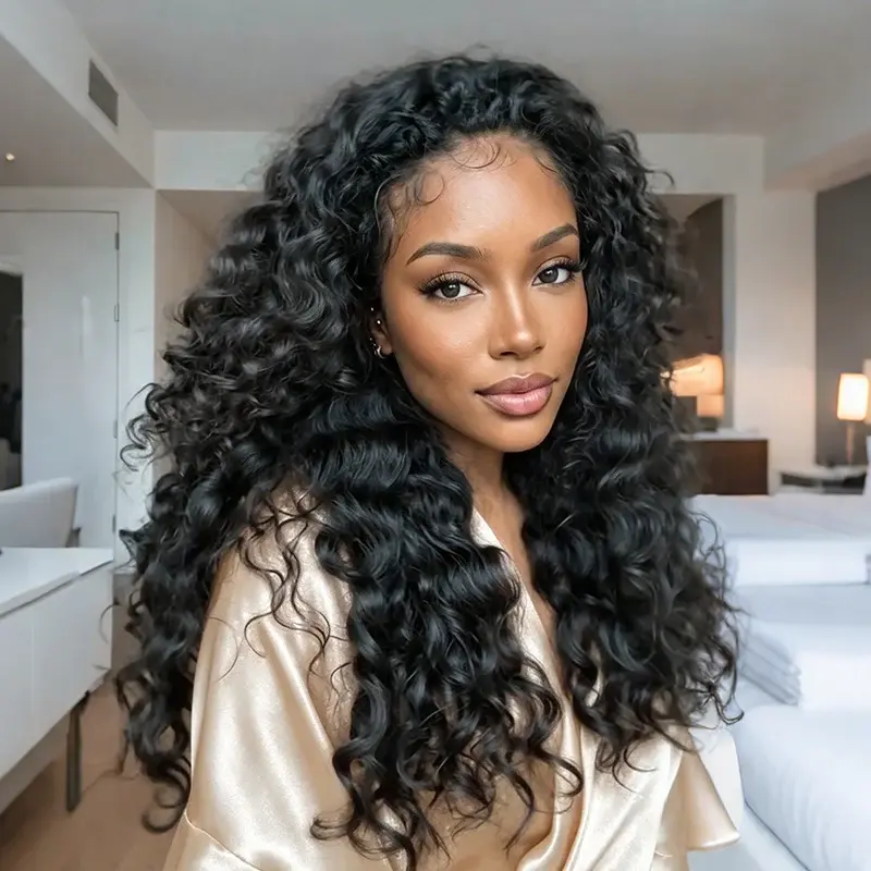 ISEE HAIR Indian Curly Wear Go Half Wig – Glueless Human Hair Wig Invisible Hairline Drawstring Seamless Blend Beginner Friendly Hairpiece No Leave Out Flip Over Wig Summer Hairstyles Budget Friendly Wig Beach Essentials#SummerWins #DealsForYouDays campin