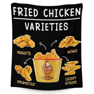 Chicken Nugget Blanket - Soft, Fuzzy & Warm Flannel throw Blankets  - 40×50  ines