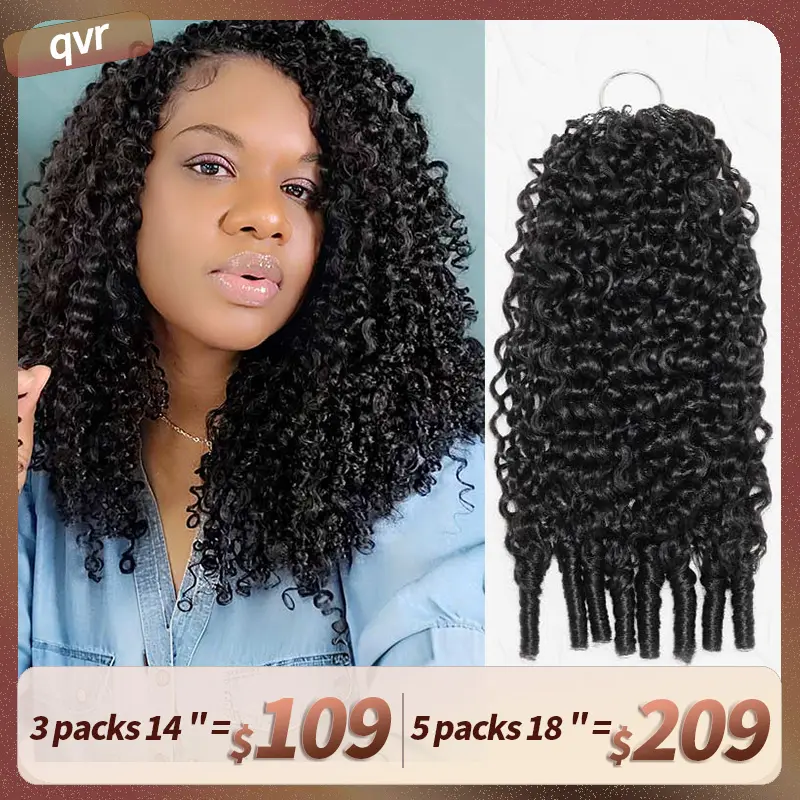 QVR Burmese Curly Crochet Hair Natural Black Machine Made Feather Burmese Curly, Kinky Curly, Water Wave, Vacation Hair & Beach Essentials Crochet Human Hair Extension #SummerWins #DealsForYouDays  #SohoChic