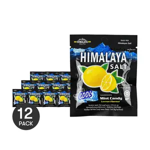 12 Packs BIG FOOT Himalaya Salt Lemon Mint Candy, 0.53 oz/Pack – Refreshing Sour & Salty Hard Candy, Soothing & Cooling Mint Flavor