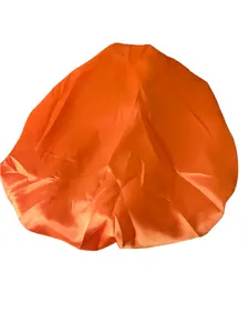 Unisex Satin Shower Bonnet for Adults, Adjustable Orange Tie Bath Cap