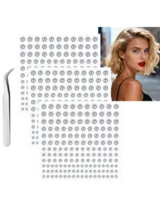 Silver Color Acrylic Fake Nose Ring Set, 165 Pieces, 3-6mm No Piercing Body Jewelry, Daily Wear Fashion Accessories