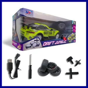 Green 1:14 Remote Control Car with Cool LED Lighting Effects and Powerful Motor