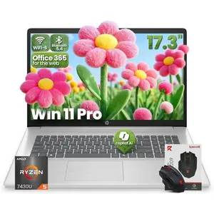 HP 17 inch laptops, AMD Ryzen 5 7430U(Beats i7-1255U), 64GB RAM 2TB SSD, Windows 11 Pro, 17.3" FHD IPS 300Nits Display, Copilot AI, HDMI, Wi-Fi 6 & Bluetooth 5.4,Office 365 of The Web,Accessory kit
