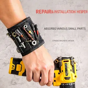 New Upgraded Portable Magnetic Wristband, Magnetic Tool Pouch, Strong Adsorption Tool Holder, Ideal for Screws and Nails, Convenient Tool Organizer
