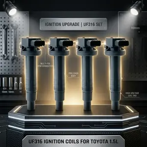 4PCS Ignition Coil Set Compatible with Toyota Prius Yaris Echo 1.5L, Replaces UF316 90919-02240 C1304, Direct Fit Coil-on-Plug Pack