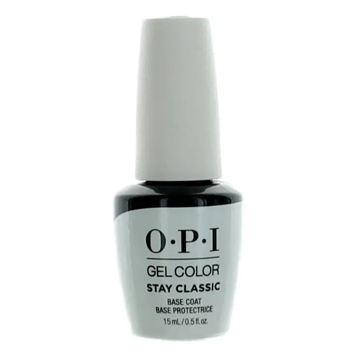 OPI GelColor Stay Classic Base Coat, Professional Gel Nail Supplies for Glossy Manicures, High-Performance Nail Care Cosmetic, 0.5 oz, Nail Polish, Polish