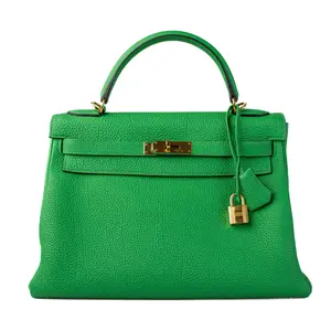 Pre-owned HERMÈS Leather Shoulder Bags Hermes Kelly 32 Bamboo Togo GHW IB26020486