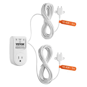 【fathersdaygift】VEVOR Sump Pump Alarm, Indoor/Outdoor High Water Septic Tank Alarm With HI/LO Dual Sensors, 85dB Loud Alarm and 16.4ft Extended Sensor Cable, For Sewage Pits, Submersible, Utility