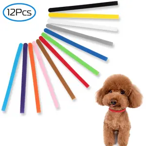12Pcs Adjustable Puppy ID Collars Double Sided Soft Pet Identification Bands Reusable Whelping Collar Bands For Newborn Puppies Kittens,summervibes
