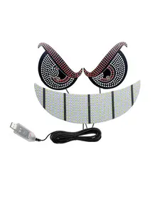 Trending Devil Eye Car LED Decorative Light, USB Rear Window Warning Lamp, Expressive Car Interior Lighting Accessory