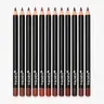 Nabi 12 BROWN Color Lip Liner Pencil Set - TYPE B - 12 Shades of Brown 5.5" Long-Lasting Brown Matte Shades with Beeswax & Mineral Oil Makeup Cosmetic