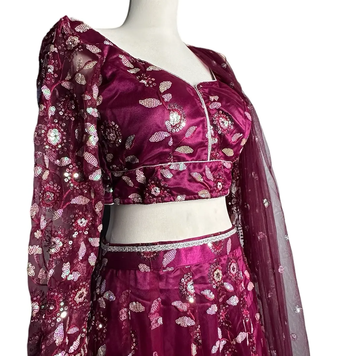 Long sleeve beautiful lengha set size-32 Womenswear Overalls Women Lady Comfort Longsleeves
