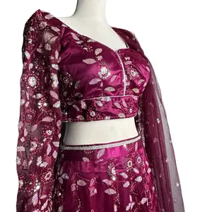 Long sleeve beautiful lengha set size-32 Womenswear Overalls Women Lady Comfort Longsleeves