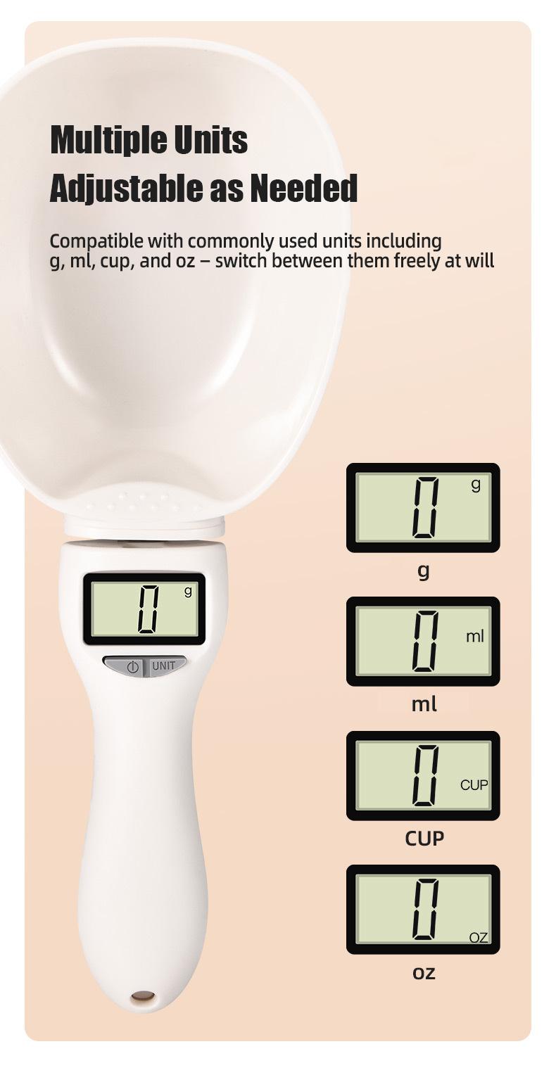 Digital Measuring Spoon, Food Digital Measuring Scoop Scale High Precision with LCD Screen,Smart Adjustable Measure Cup for Home Cooks Bakers Chefs Pet Owners, Household Weighing Scoop for Kitchen