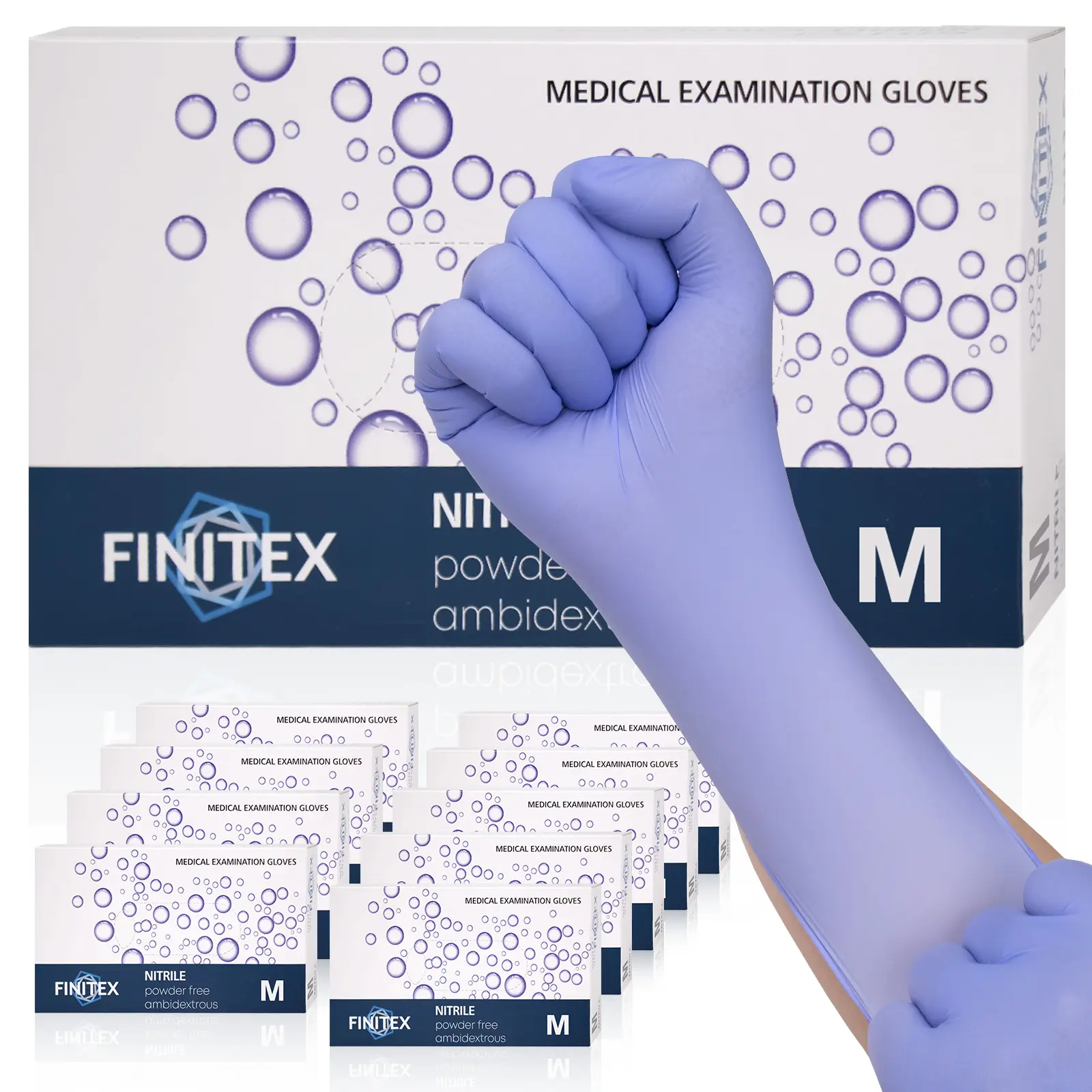FINITEX Iced Blue Nitrile Gloves, Disposable Household Cleaning Washing Cook Kitchen Nail Hand Care Home Work Gloves, Durable Multi-Purpose Daily Use Cleaning Gloves, Spring Dad Boyfriend Holiday Love mother Fathersdaygift MemorialDay