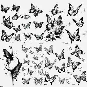 8 Pcs Waterproof Butterfly Floral Temporary Tattoo Stickers, Long-Lasting Body Art, Realistic Design, Perfect for Women Daily Festival Party Decorations