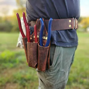 Tool Pouch: for 2" width- 3 pockets. For the construction worker, Ironworker, electrician, laborer, blue collar worker.