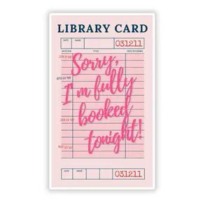 Bookish Sticker – Sorry I’m Fully Booked Library Card Design – Waterproof Vinyl – Glossy or Glitter – Kindle & More diy decorative decal
