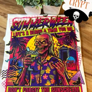 Summerween Crypt Keeper Life’s a Beach Graphic Tshirt
