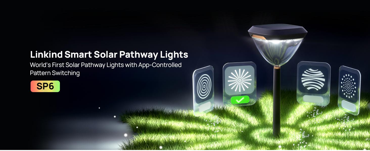 Linkind Smart Solar Pathway Lights – Bright Color-Changing Outdoor Lights with App Control for Yard & Garden