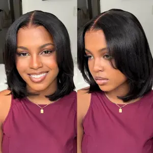 UNice Glueless Yaki Straight Short Bob Wig with Drawstring Pre-cut 7x5 HD Lace Human Hair Wigs with Bleached Knots Beginner Friendly Natural Hairline #SpringStatements
