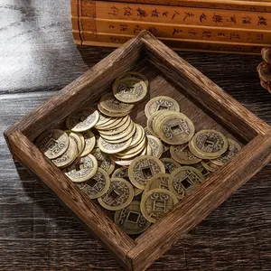 Random 5 Pieces Five Emperor Coins Metal Crafts, Chinese Feng Shui Lucky Dragon Coin, Copper Decorations, Decorative Ornament, Safe and Wealthy Gift, Home Decor Ornaments