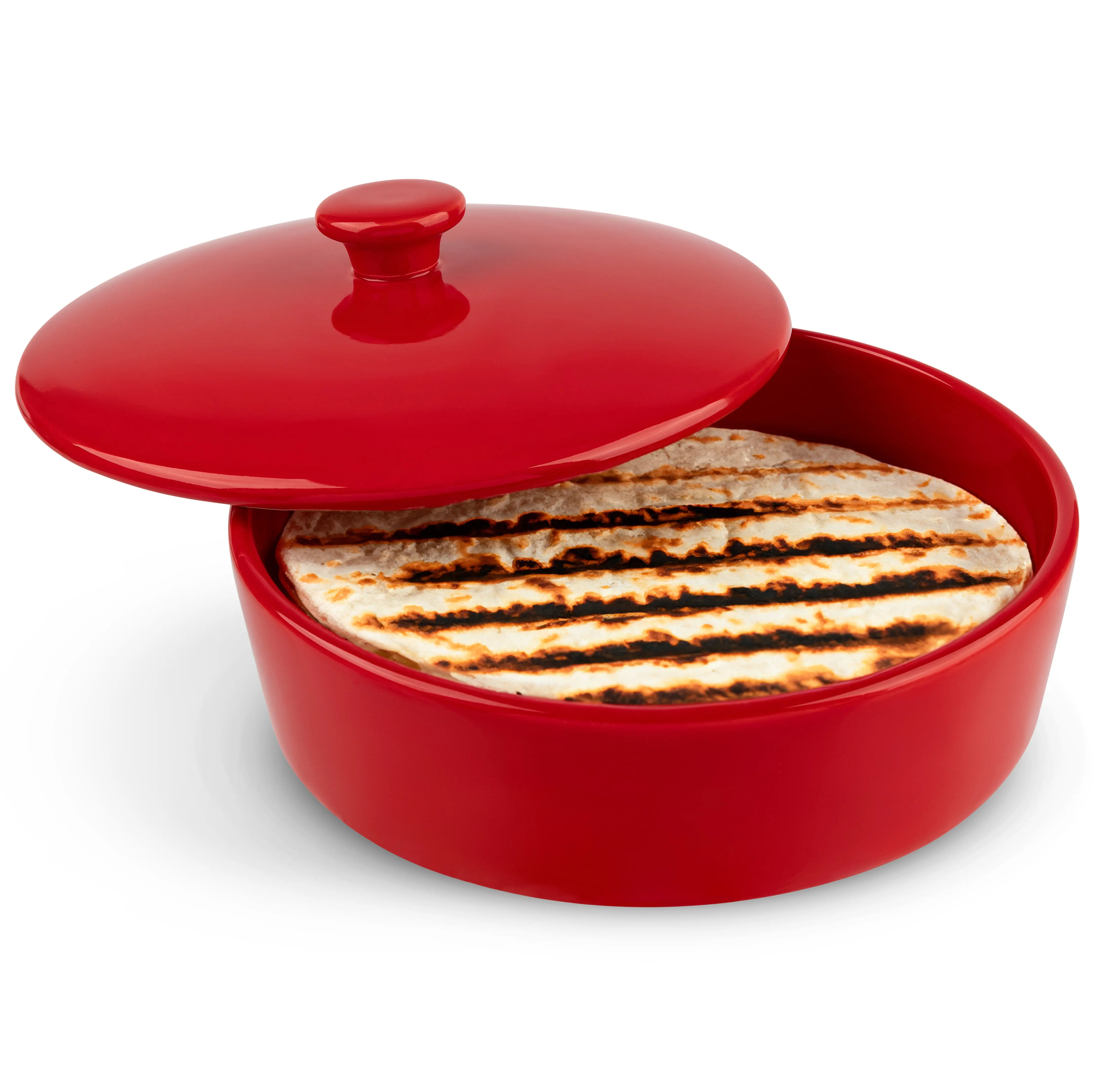 Ceramic Tortilla Warmer, Multicolor, Tinga Collection