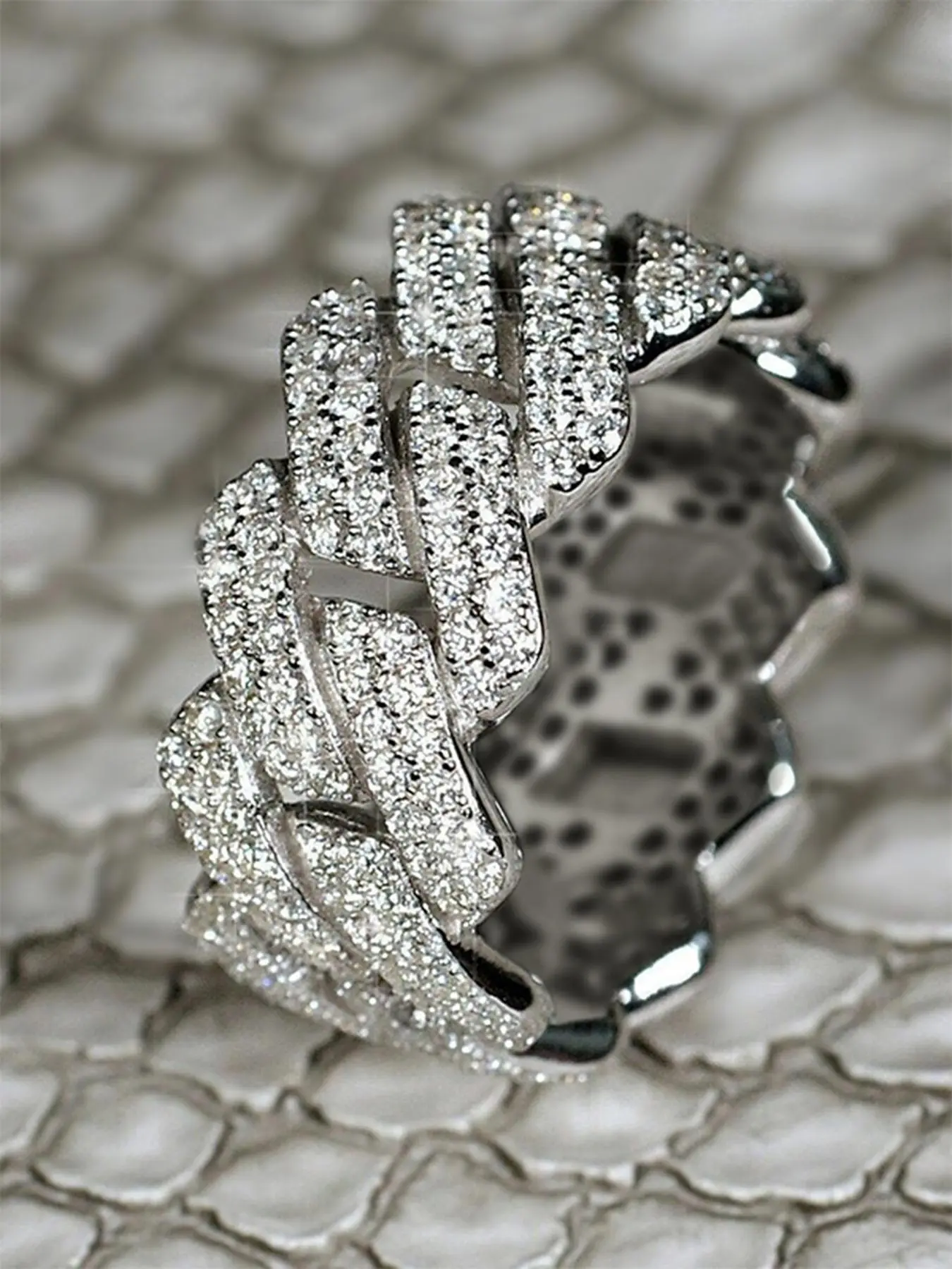 Elegant Rhinestone Decorated Ring, Exquisite Trendy Ring, Fashionable Jewelry for Women As Engagement & Wedding Party Decor, Engagement Wedding Rings