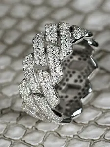 Elegant Rhinestone Decorated Ring, Exquisite Trendy Ring, Fashionable Jewelry for Women As Engagement & Wedding Party Decor, Engagement Wedding Rings